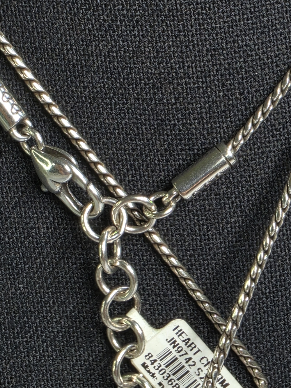Brighton Silver-Tone Heart Accent Clip Necklace with Gold Detail-NWT - Picture 8 of 13